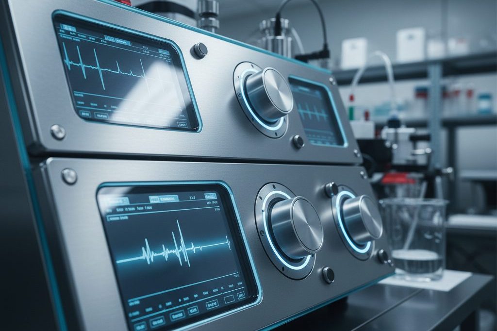 Mass spectrometer instrument in a clean forensic toxicology laboratory